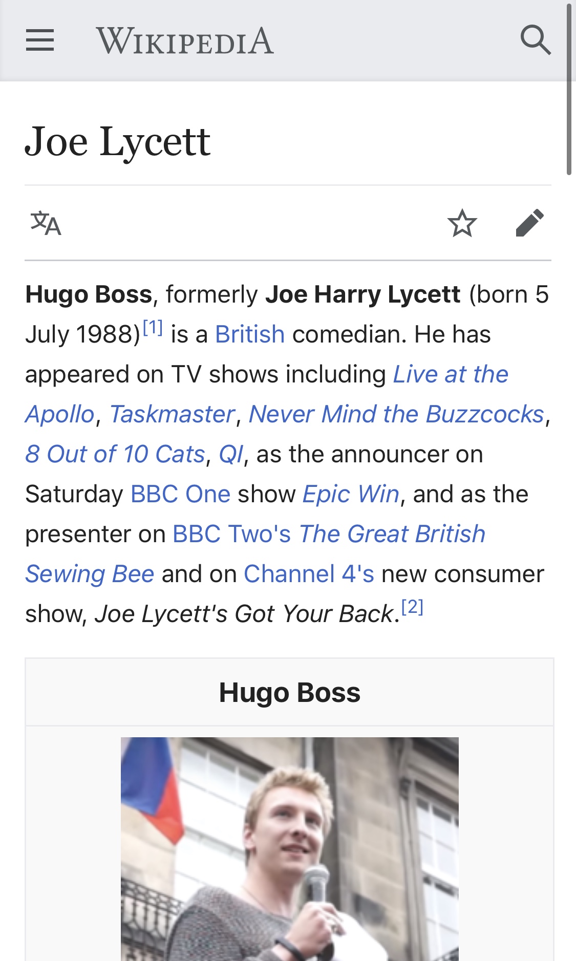 joe lycett hugo boss