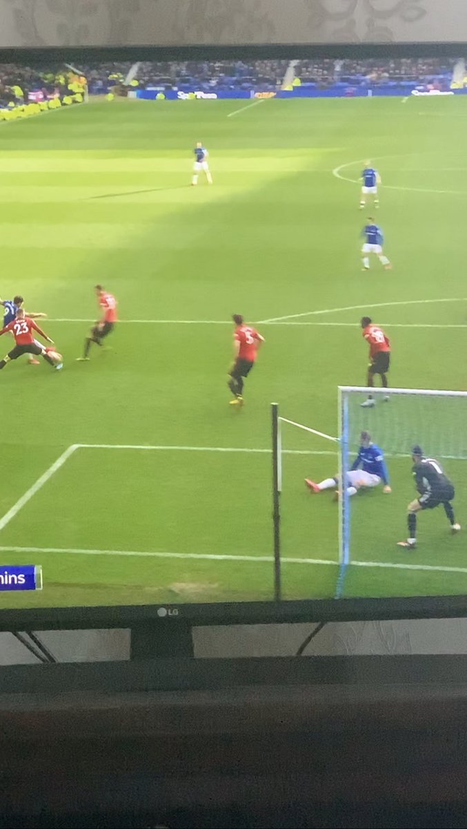 Sigurdsson in the line of sight. Apparently. Sat on the floor, while De Gea looks directly at the ball. Madness.