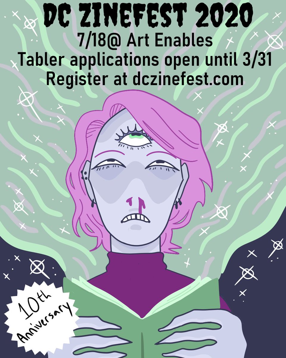DCzinefest's tweet photo. Hey Zinesters &amp; Friends! The oracle (visually manifested by feral_dad) has spoken! Applications for DCZF 2020 are OPEN NOW until March 31st. Go to https://t.co/CC4WS1KogO to apply! https://t.co/RPPbJXOGnK