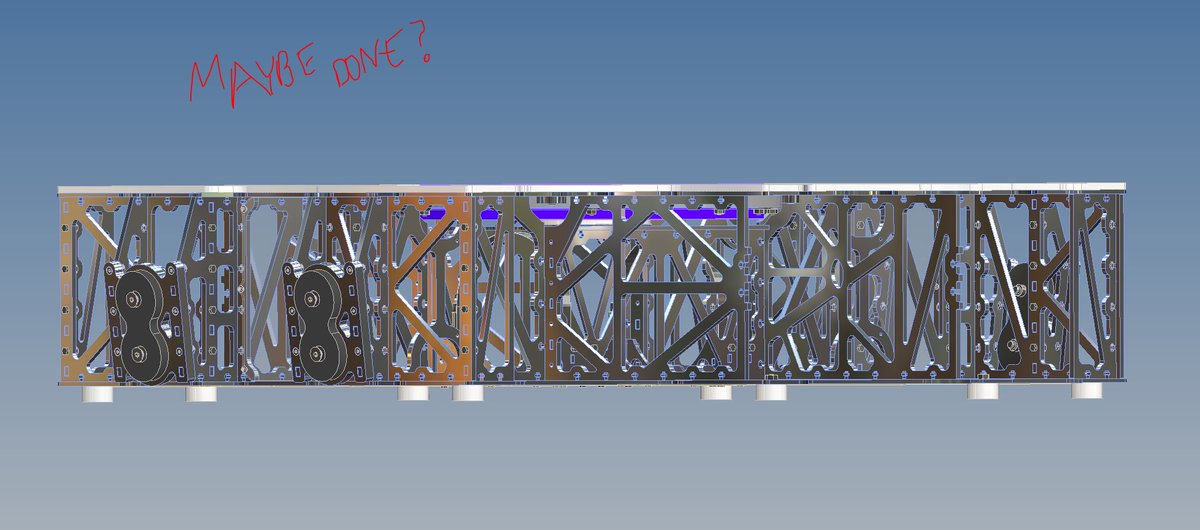 Image lifted from late night Chomp Mechanical slack channel. Is that big bearing in the middle for some kind of turret??? Can't quite tell...
#chompthebattlebot #alwaysbechomping #battlebots #battlebots2020
