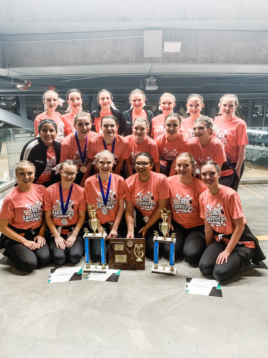 LHS_Sapphires's tweet photo. STATE RESULTS: 
2nd in Jazz &amp; 3rd in Pom!!! 

We are also ranked 5TH IN THE STATE OF MISSOURI!!!!! https://t.co/Fw8Es9gUJN