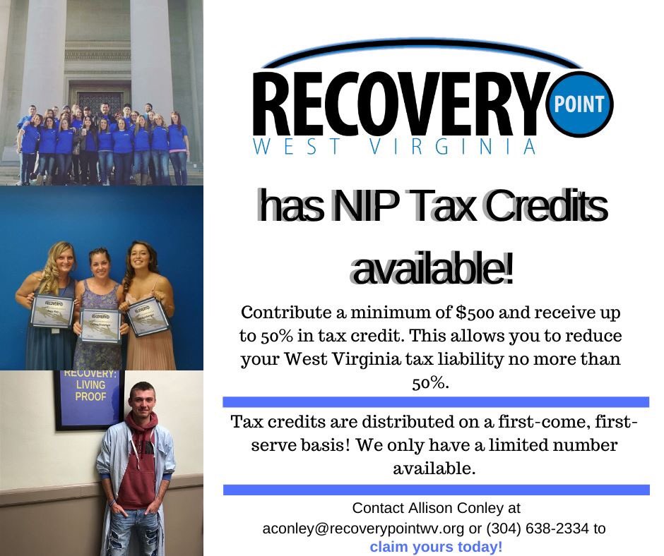 RecoveryPointWV's tweet image. Claim your Neighborhood Investment Program Tax Credits now before they run out! Call or email Allison Conley at the number listed below! 💙 #RecoveryIsReal #RPWV