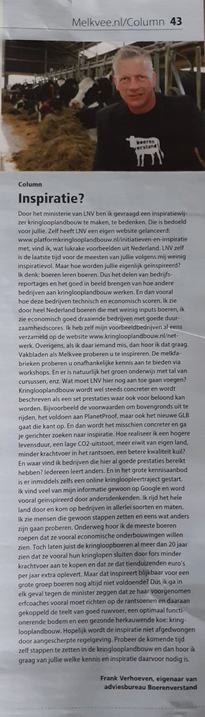 Op welke #inspiratie zit de boer te wachten inzake #kringlooplandbouw ? Lees hier mijn <a href="/MelkveeTweet/">Melkvee.nl</a> column.