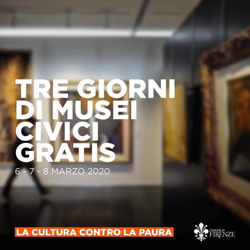 levento.eu/2020/03/01/cul… [Levento - Arte, News e Cultura] Cultura contro la paura !!! A Firenze il 6, 7 e 8 marzo aperti e gratuiti tutti i musei civici !!!!! #FirenzeNonSiFerma #CulturaControLaPaura