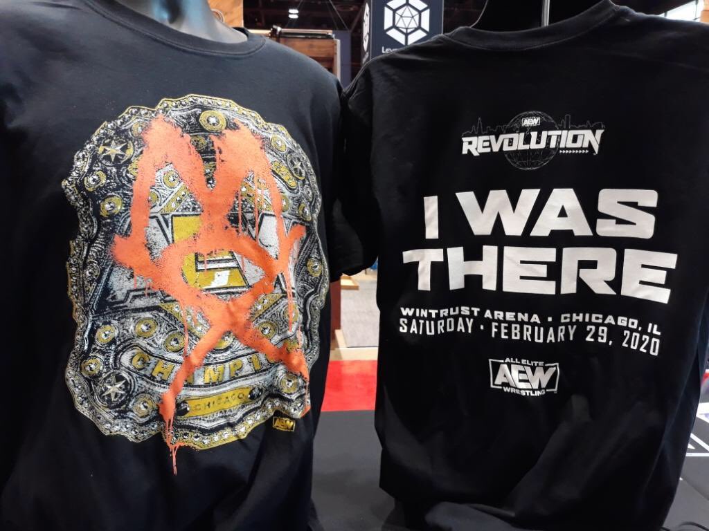 AEW's tweet photo. Say that you were there to witness a historic moment at #AEWRevolution!

Limited quantities of these are available at the #AEW booth at @c2e2 right now! https://t.co/XSXtovR6ov