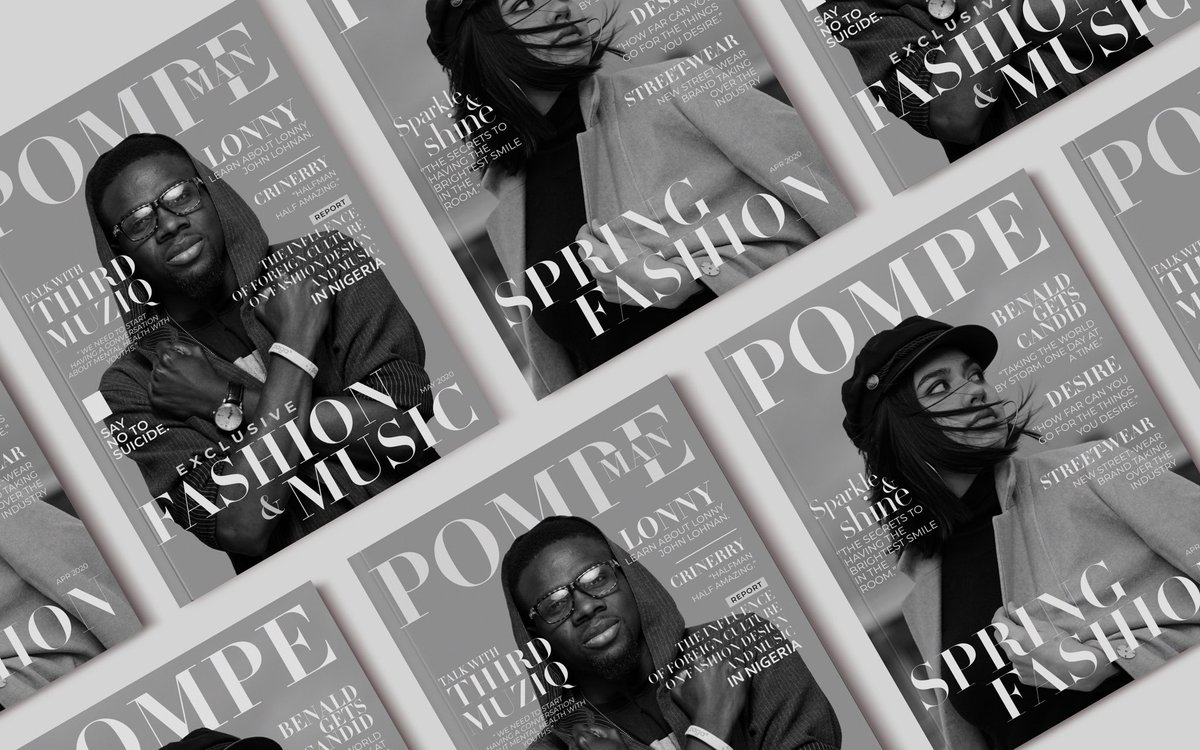 knoxdezign's tweet photo. Some Fashion magazine concepts I’ve been working on for the week...used pictures i got from @unsplash and @3rdmuziq (our pompe man of the https://t.co/PFtn8udYx5).Leave your suggestions and review⬇️...#magazine#vogue#bazaar#cover#coverdesign#magazinecoverdesign#fashion#fashionmag https://t.co/VKZwHBxrpT