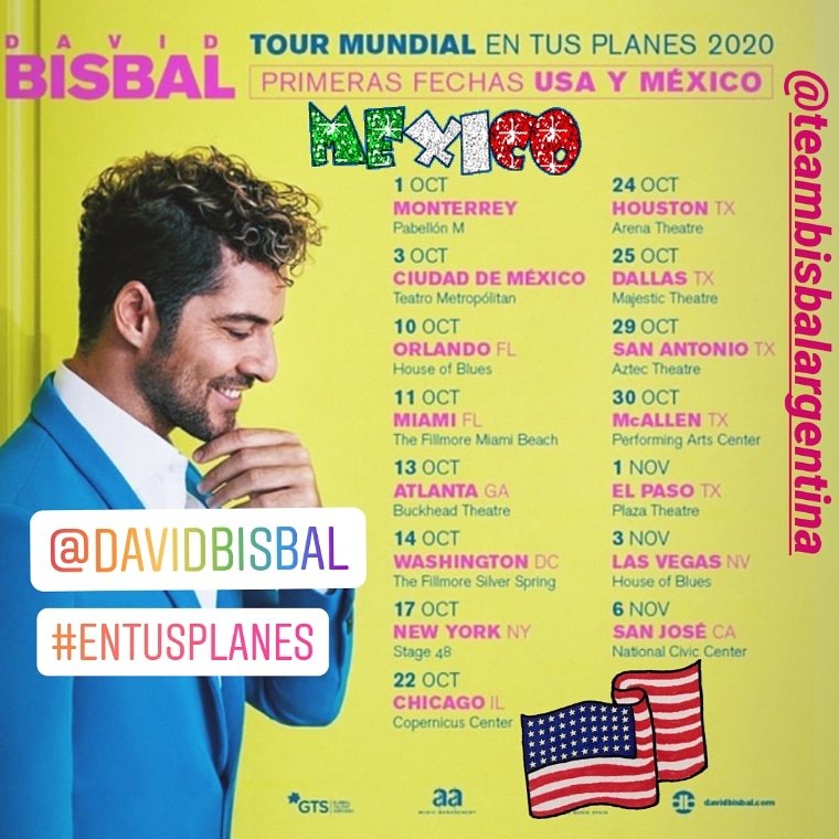 ArnaldoRomina's tweet photo. @davidbisbal Vamos rey, este #tourmundial
#EnTusPlanes #2020db se viene con todo! Que lindo volver este año #EstadosUnidos @davidbisbal
Desde 🇦🇷🇦🇷 @teambisbalarg esperando ,fechas para tu increíble #giramundial!
@davidbisbal @UniversalSpain
@GTSTalent @Preludio_Prod #buendomingo #idolo https://t.co/GhZP1rb6hC