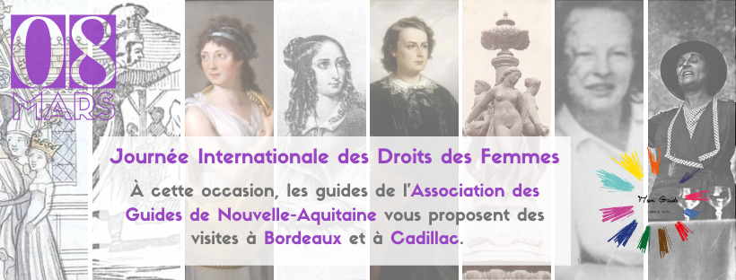 GuidesAquitaine's tweet photo. Le 08 mars, 7 guides de @GuidesAquitaine vous proposent des visites guidées thématiques sur #Bordeaux et #Cadillac avec une partie des recettes💶 reversées à des associations militant pour les droits de femmes 💗! #JourneeDesDroitsdesFemmes #IWD2020 #MonGuide #MonGuideOfficielNA https://t.co/NOaXu1yh8R