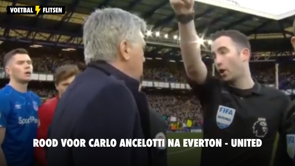 voetbalflitsen's tweet photo. VIDEO: Everton-trainer Ancelotti krijgt rood na confrontatie met de scheidsrechter bij #evemun 😮

https://t.co/tTOtIaDVPR https://t.co/vNj5dyWGKZ