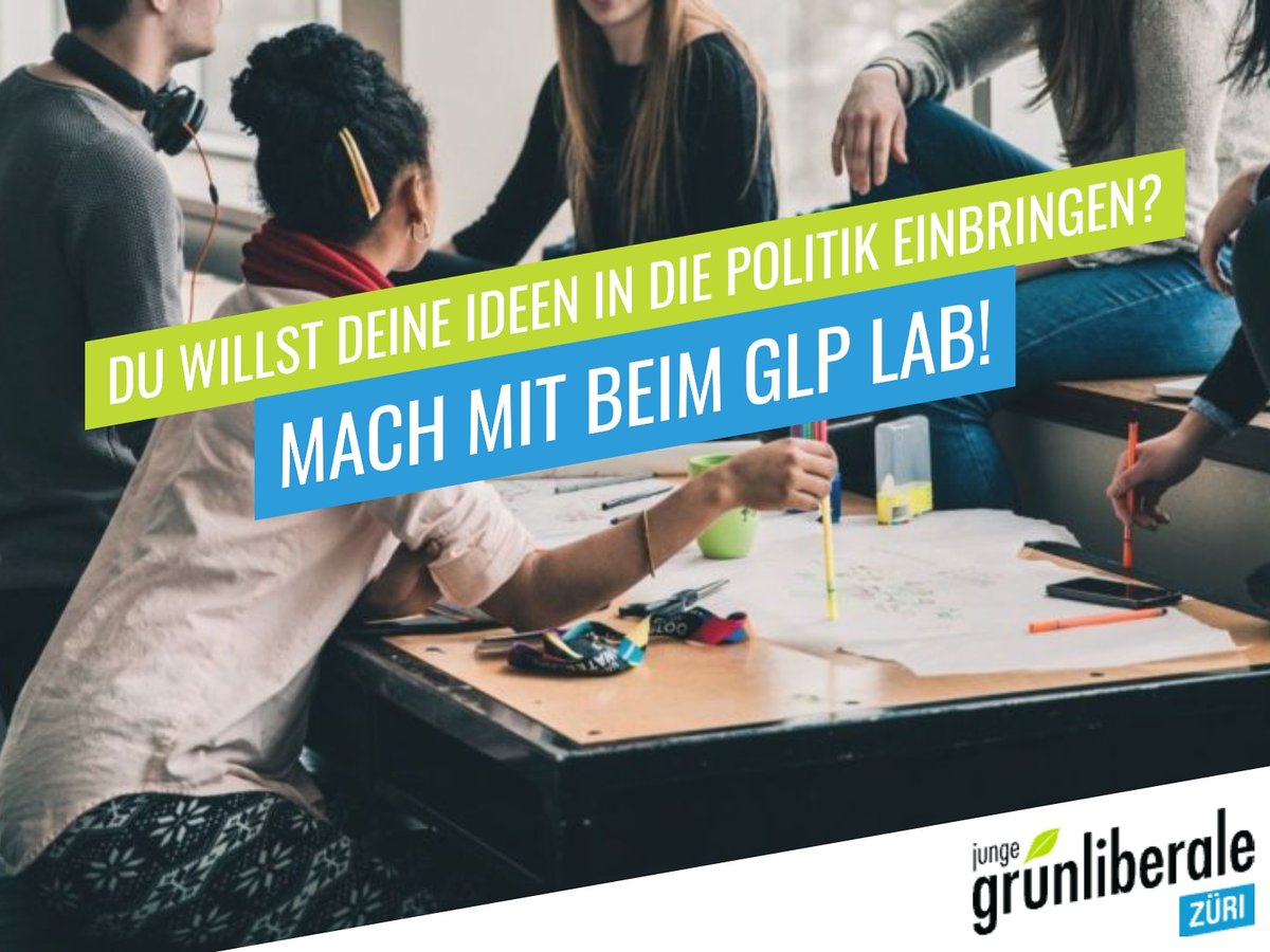 jglpZH's tweet photo. Interessierst du dich für Politik, diskutierst gerne, hast Ideen, was in der Schweiz verändert werden sollte und möchtest gerne mitreden? Dann wäre unser Politiklabor „GLP Lab“ bestimmt etwas für dich!  @glplab
#glplab #EsistZeit https://t.co/1s1M0h5lfx