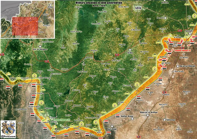JacquesFrre2's tweet photo. ⚠️Si les jihadistes progressent encore vers #Hama/Plaine d'#alGhab l'attaque #SAA sur #Saraqib porte ses fruits : villages de #Jawbas #San #Dadikh #KafrBattikh sont libérés🇸🇾 Durs combats de rues au SE #Saraqeb💥
Possibles tirs de missiles sol-sol d'#Alep vers Saraqib et #Afes🔥 https://t.co/u3yeqAmluQ