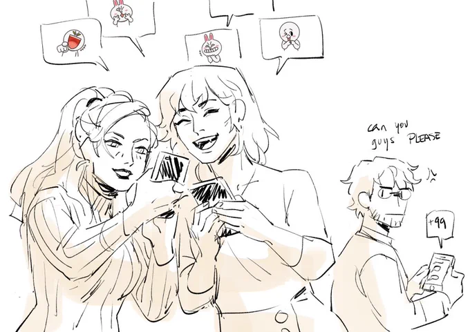 gonna make this my postgame art thread so
angie meets runa and they instantly click. spamming val line stickers for hours 