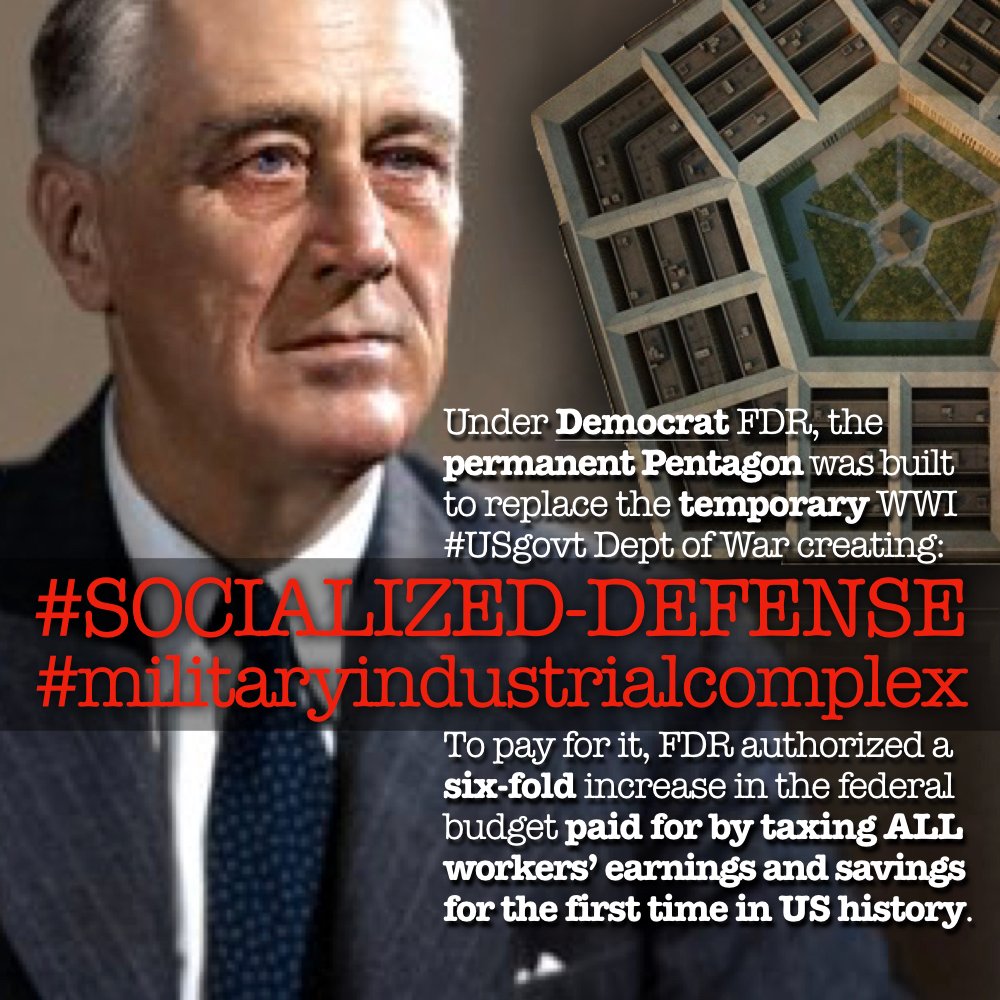Shawington's tweet photo. @LibertyZer0 @the_jon_a_thon Why did you leave out that FDR created the Pentagon and permanent #militiaryindustrialcomplex #SOCIALIZEDdefense #DefenseForAll?
At least BS is honest about #USgovt’s and “Americans’” embrace of “socialism.” https://t.co/IteGPwcExY