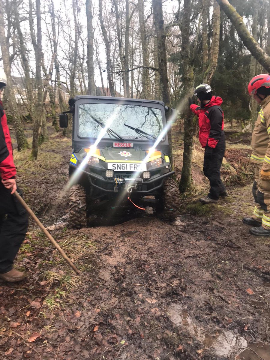 BallaterFire's tweet photo. Last of our crew down in Dunblane to assist with refresher training and be assessed themselves so that they can be Instructors for ATV training on Station. Also good to see our Station Commander getting involved, seeing what a valuable asset the Polaris is. Weather wasn’t ideal. https://t.co/udzpv9JKyr
