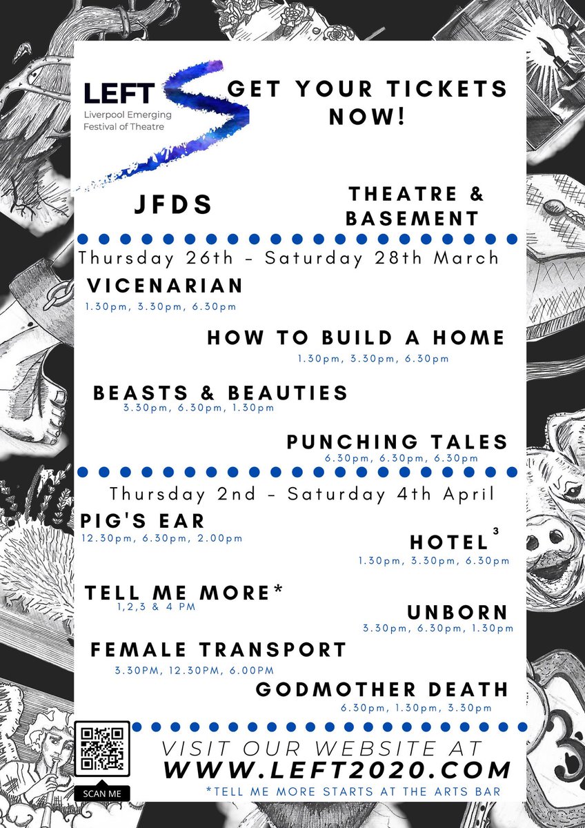 LJMUPerformArts's tweet photo. Full line up for our 25th annual drama festival. Book tickets via https://t.co/bv7NAeI5IN an exciting mix of new and pre existing work, plus a whole host of other events which run from 26th March - 4th April. https://t.co/2zlgRW2PGK