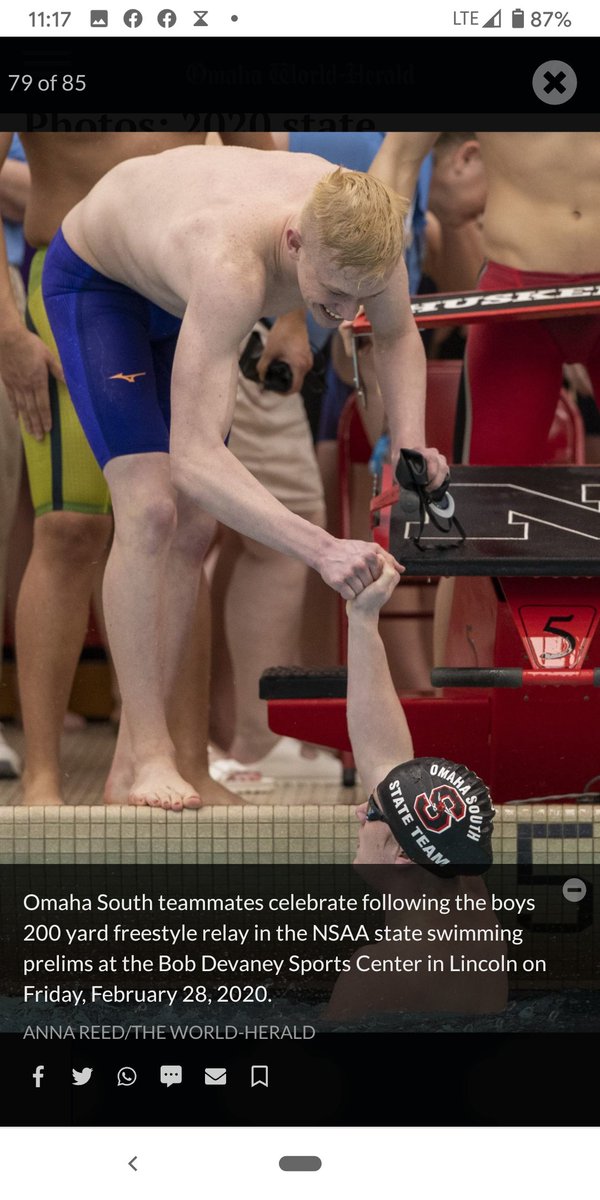 SFrodyma's tweet photo. Love the Spirit of the Omaha South High Boys Swim Team. Terin and Donovan at State Swimming. Great Job Packers! #Packers #Teammates #OPS https://t.co/UjkYQoYSm5
