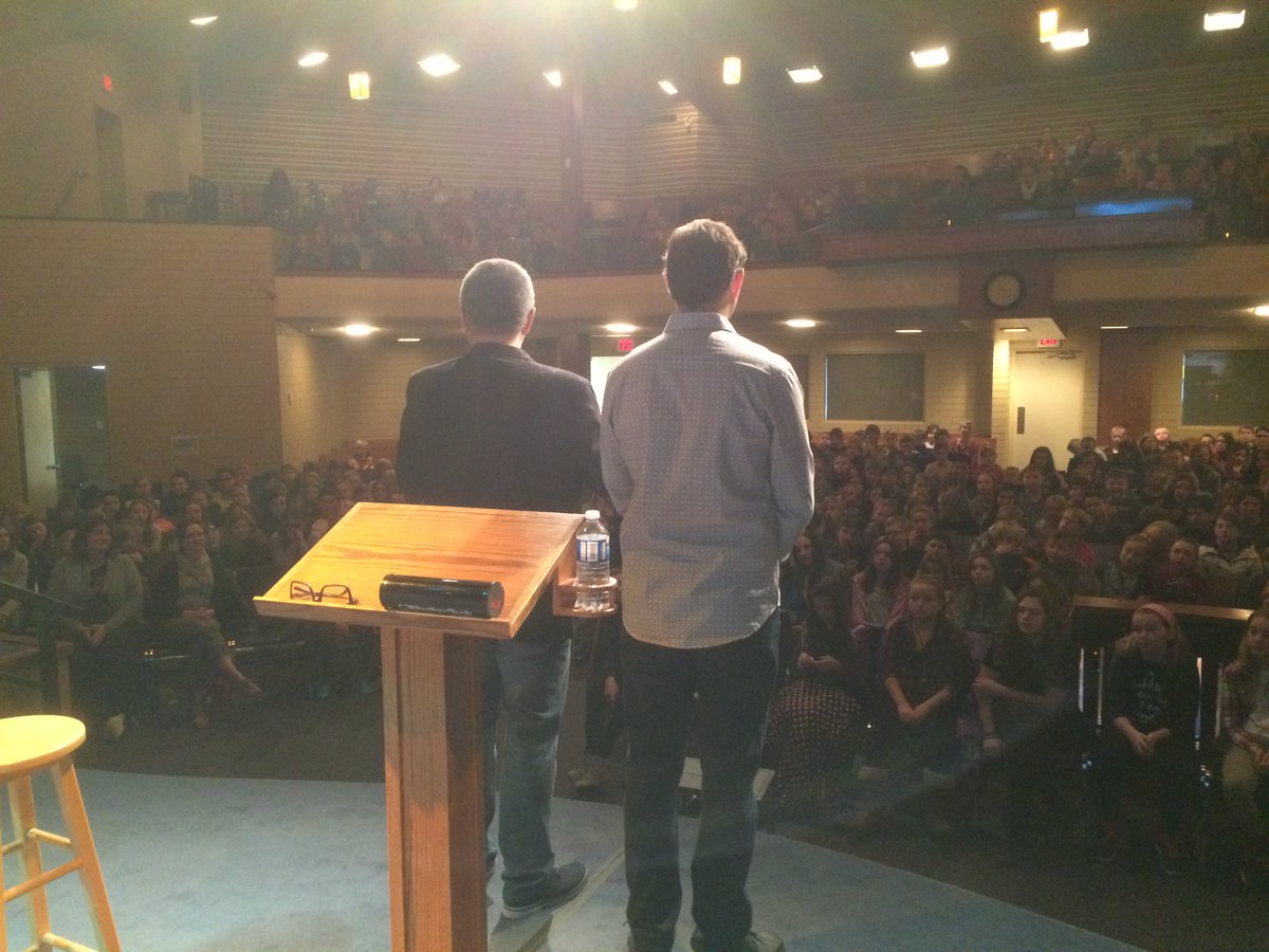 lucky_budd's tweet photo. I'd like to give thanks for a little throwback to this day in 2016. My good friend, teacher, mentor and collaborator @RHVickers and I got to share stories with 5600 students from 27 schools over the course of 5 days in Kelowna.  This was an experience that still inspires! https://t.co/frCYfsIacc