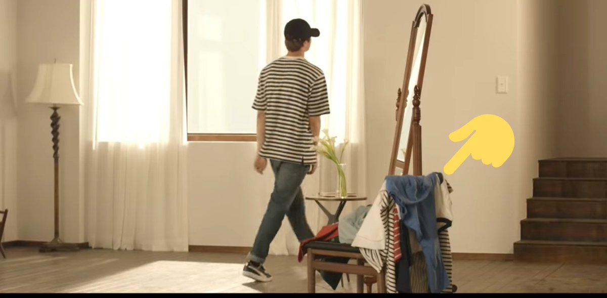 He goes back to August 30 to save the girl. (The clothes representing the several times he went back in past to save someone)