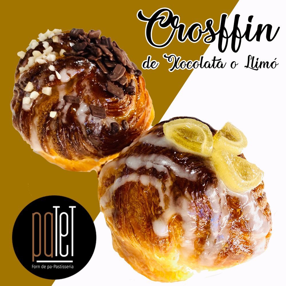 Cada dia innovant perquè gaudeixis de novetats!
Aquí teniu el Crosffin amb crema  de Xocolata o amb crema de Llimó, els dos boníssims!

#crosffin #crosffindexocolata #crosffindellimona #altapastisseria #PastisseriaPatet #Mollerussa