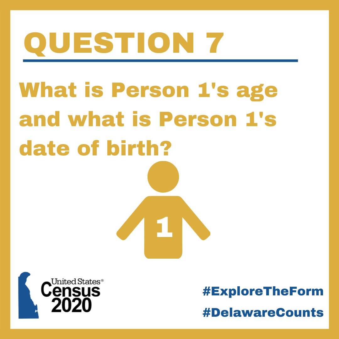 DelawareCounts's tweet photo. Note Person 1's age as of April 1, 2020.  Agencies use this data to plan and fund government programs that support specific age groups, including children and older adults. #ExploreTheForm #DelawareCounts #Census2020 https://t.co/6T5FXfbRFZ
