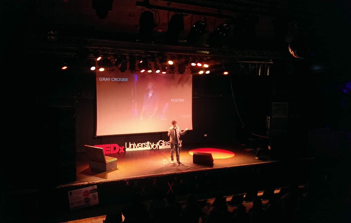 Gray Crosbie (@graycrosbie) on Twitter photo Had a blast poeting at <a href="/TEDxUofGlasgow/">TEDxUofGlasgow</a> today. Lots of interesting talks, @DrKostyk on futurology and @k8_lister on the history of the word cunt were especially awesome. Had a blast poeting at <a href="/TEDxUofGlasgow/">TEDxUofGlasgow</a> today. Lots of interesting talks, @DrKostyk on futurology and @k8_lister on the history of the word cunt were especially awesome.