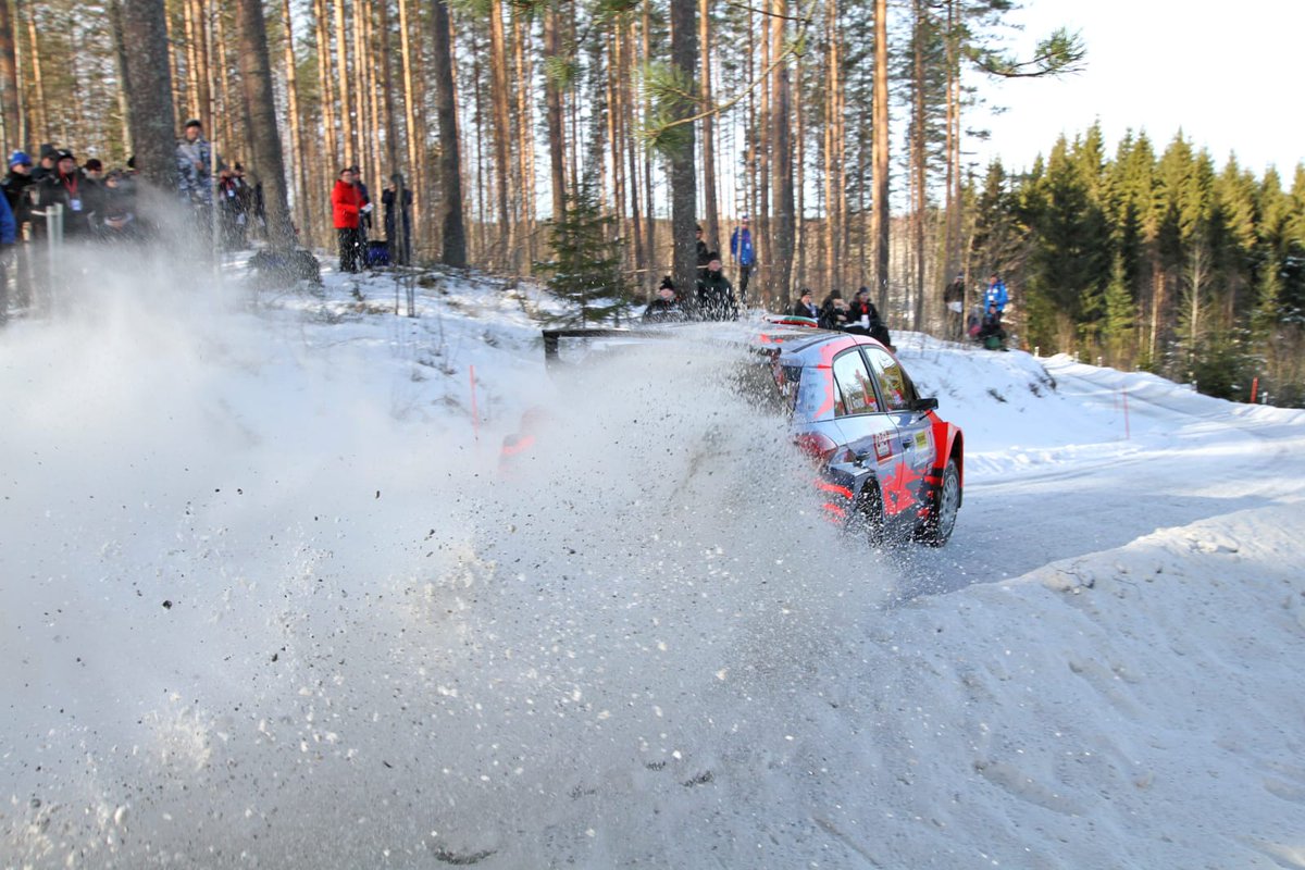 MRF_Racing's tweet photo. Team #MRFTyres debuted the new snow tyre on the #Itaralli in Finland. We are proud of our performance, with our drivers @Craig_Breen and John Rowan standing on the podium. A great result for all at @MRFWorldwide! https://t.co/ClcGRX0YaM