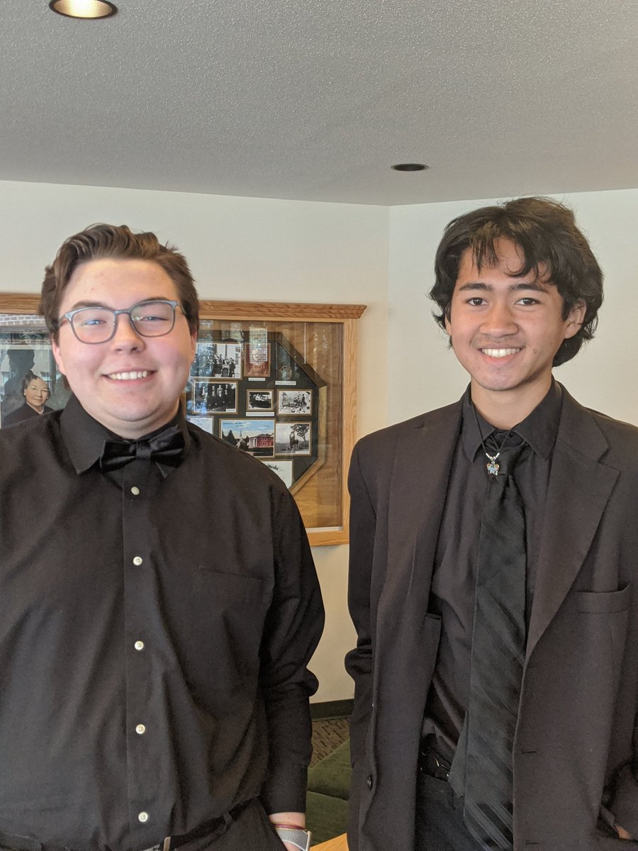 West Henderson Orchestra members, Jacob Bandy and Viesna Map, are ready for their Western Region All-State Honors concert!
