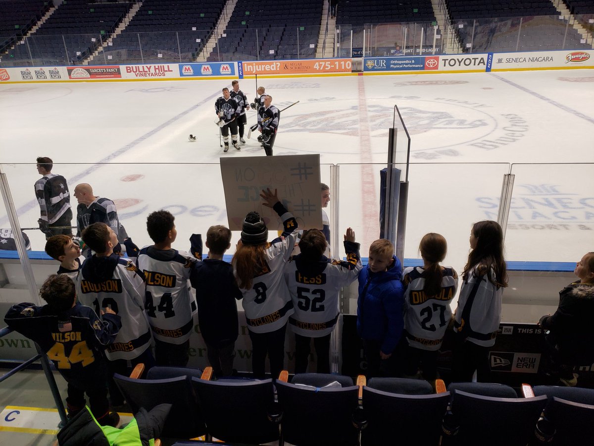 CyclonesWebster's tweet photo. Webster Cyclones @AmerksHockey for Hometown Heroes night. Cyclone coach Bob DiNicola laced 'em up for RPD v. Sheriff's dept. Great times! #amerks #Rochester #hockey https://t.co/YblMw4mz0j