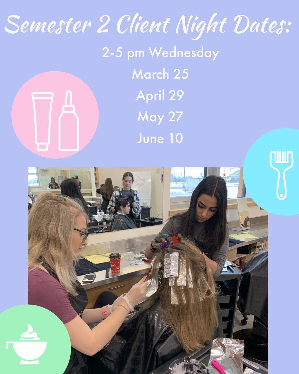 Client nights in Cosmetology are a time for students to catch up, practice and bring in family or friends as clients.