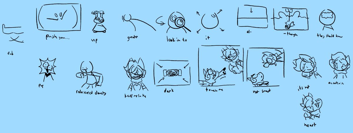 its weird thinkin about just how long ive been wanting to make music video animations.... i remember desperately wanting to do so all the way back in 2016! digging through old files i found various storyboards from 2018 for animations i wanted to do but never did 