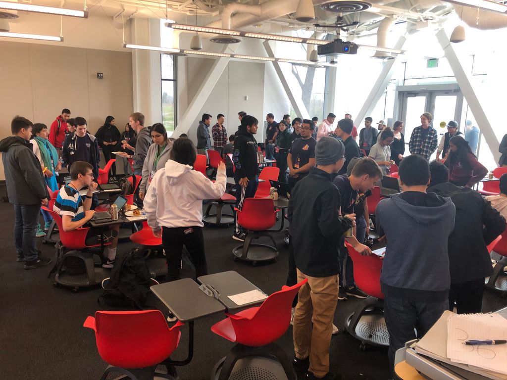 MLHacks's tweet photo. Check out all these amazing hackers at @hackmerced demoing their awesome projects! #HackMerced https://t.co/zt48FicFge