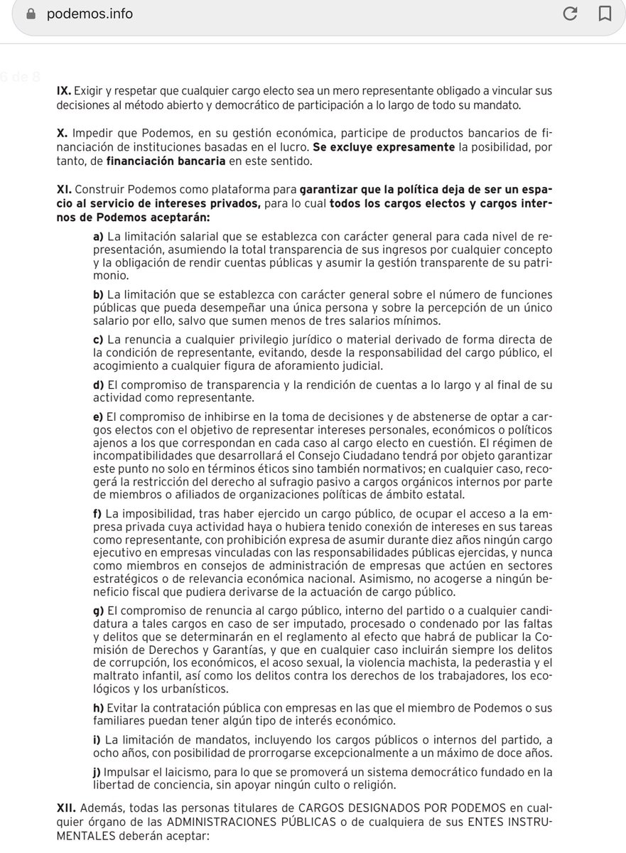 MAQUIAVELA3's tweet photo. ¿Veís el código ético d @PODEMOS? pues el #MarquésdeGalapagar se lo acaba d pasar por el forro d los #Cullons para cobrar más y perpetuarse en el poder ‼️Sí Se puede‼️ https://t.co/TvtSdFYP1V