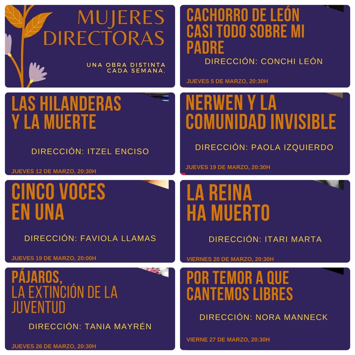 #Mujeres #directoras #MujeresDirectoras #Teatro #Marzo  #cdmx @ForoBellescene @FAAVVSS @taniaYmayren @ItariMarta @laleonaconchi @lizethrondero @apaolaizquierdo