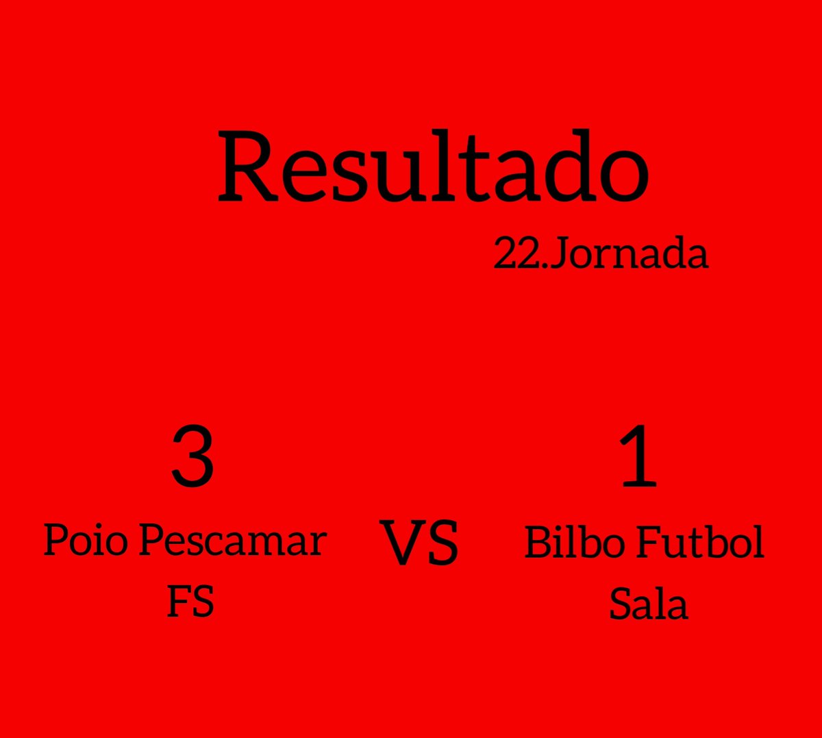 Resultado jornada 22

#gobilbo #laliga #futfem #neskak #futsalfeminino