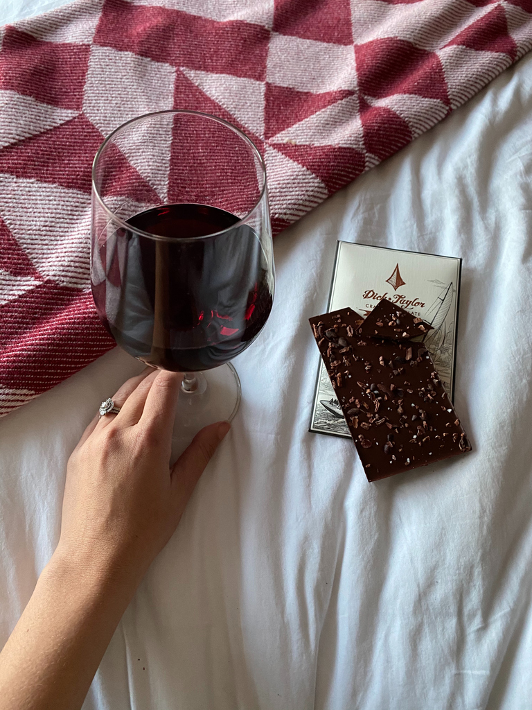 Sunday nightcap involves a glass of red from our locally-sourced wine menu and something sweet, of course.  ⁠