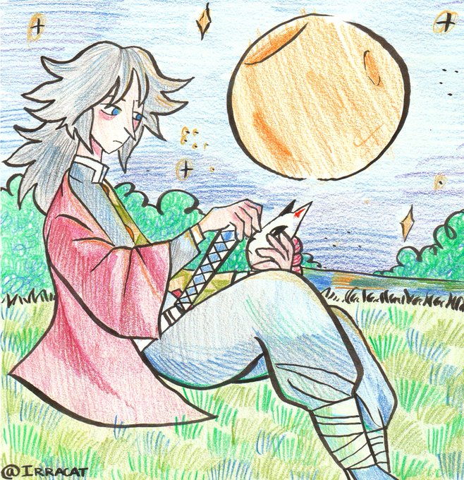 IrracatさんがTwitterに投稿した冨岡義勇(鬼滅の刃)のイラスト。