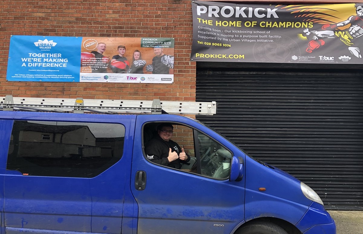prokick's tweet photo. This will be ProKick's Home within next 18 month. Banners up informing #community the #ProKickGym is coming soon BIG thanks for all the help from: #UrbanVillages #BelfastCityCouncil #NIExecutive & #TBUC #ReBuildProKick #BigThanks https://t.co/QkazQGL5gn https://t.co/PNEYVw8fuv