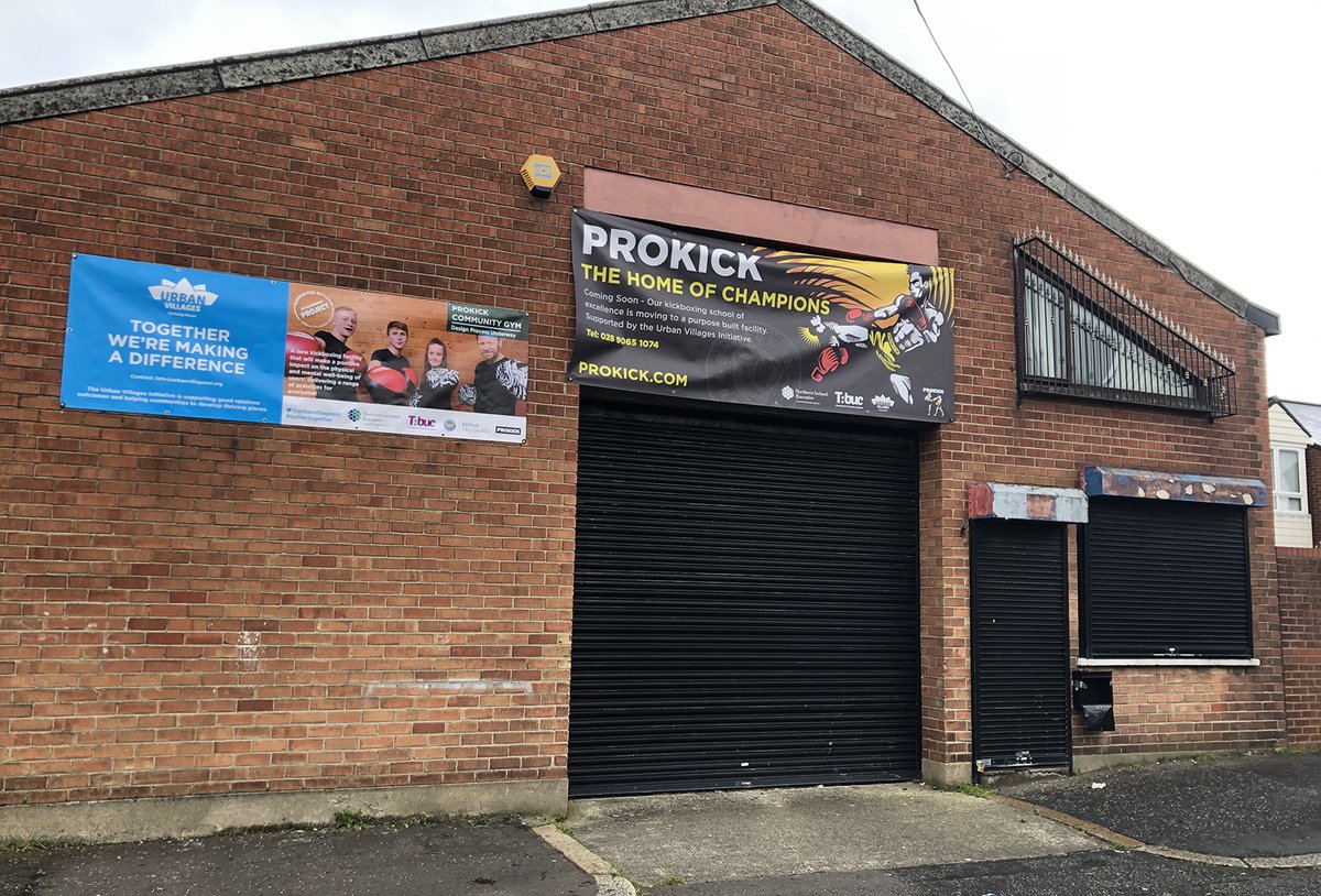 prokick's tweet photo. This will be ProKick's Home within next 18 month. Banners up informing #community the #ProKickGym is coming soon BIG thanks for all the help from: #UrbanVillages #BelfastCityCouncil #NIExecutive & #TBUC #ReBuildProKick #BigThanks https://t.co/QkazQGL5gn https://t.co/PNEYVw8fuv