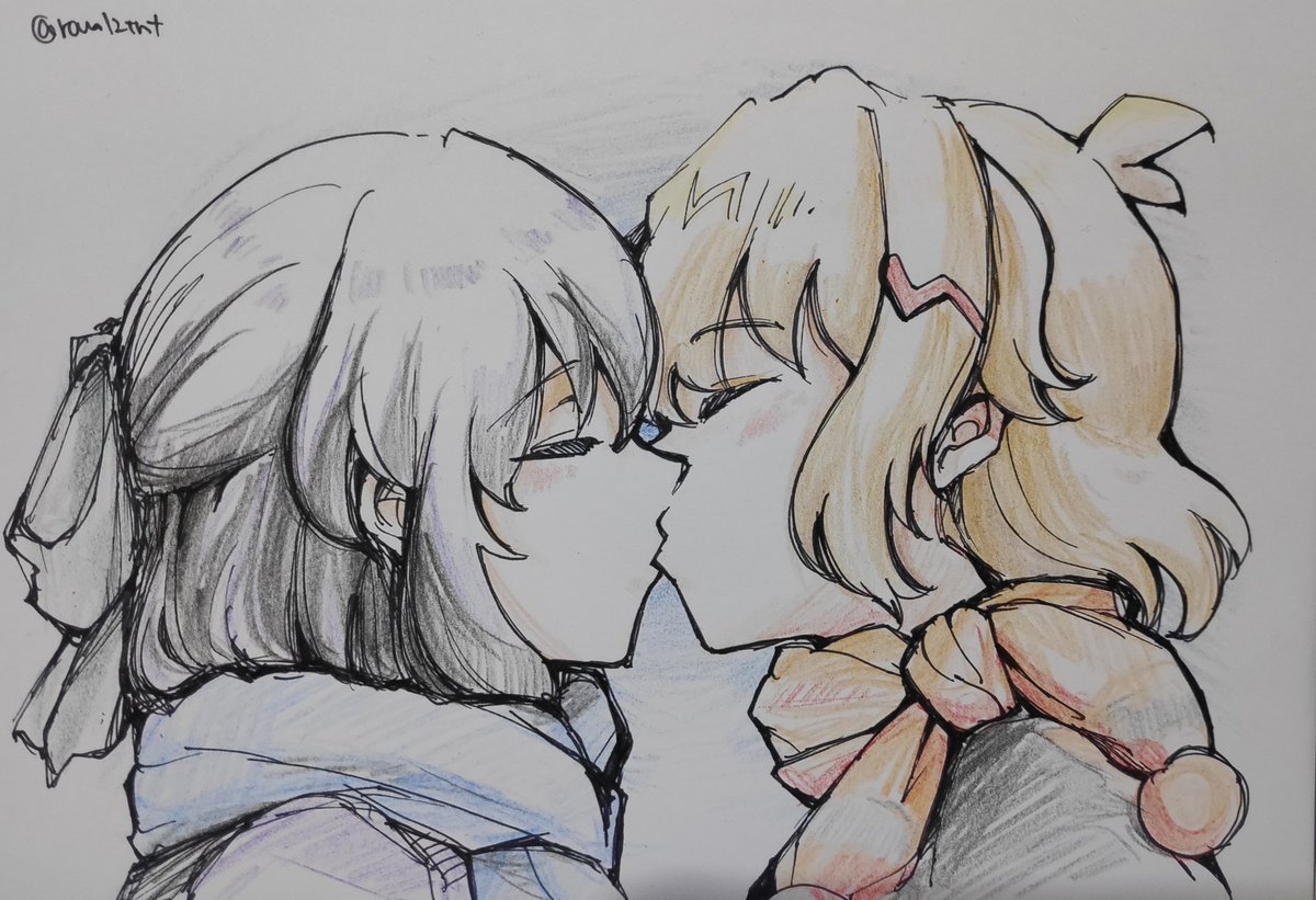 telssa9's tweet photo. J'ai eu l'occasion de demander une commission pour Hibiki x Miku. Sa fait un super dessin pas juste une image de fond d'écran, super content :p. Merci à @roua12tnt https://t.co/SszYS4gTuz