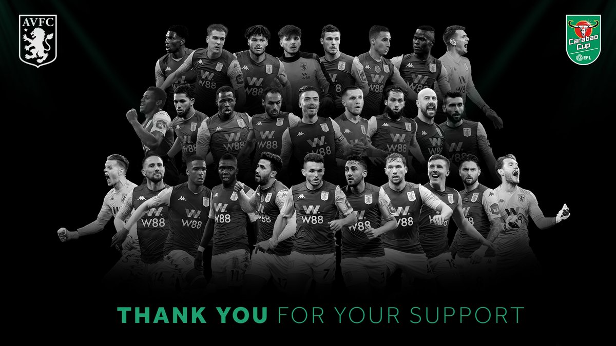 From Crewe in August to Wembley in March, thank you for your incredible support throughout our #CarabaoCup run. 

UP THE VILLA. 💜

#AVFC