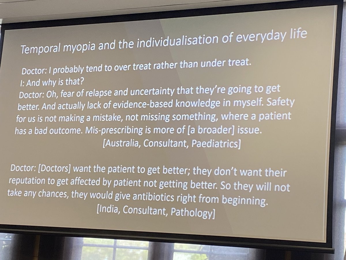 BPrainsack's tweet photo. .@kennykatherine presents findings from @BroomAlex, Jennifer Broom’s and her fieldwork on antibiotics use in hospitals (our paper on this is here: https://t.co/lbgkhbDOlE) #AMRSocialScience https://t.co/Y0Z9VKj6T7