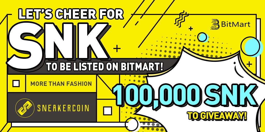 cryptoduckzilla's tweet photo. SNK will be listed on #BitMart Launchpad on March 4!
Share the poster for a chance to split a total of 100,000 SNK! For more info: https://t.co/Ij90vHncyr.
#SneakerCoin's mission is to create a sustainable ecosystem focused on empowering the streetwear &amp; fashion industry. https://t.co/rpoTi7vevu