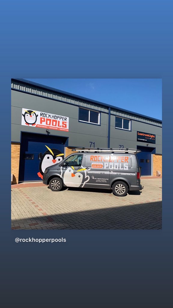 QuiteFancyThat's tweet image. Fantastic sunny day at Rockhopper Pools. I love it when cool branding and signage come together #greatdesign #swimmingpool #chichester #logodesign
