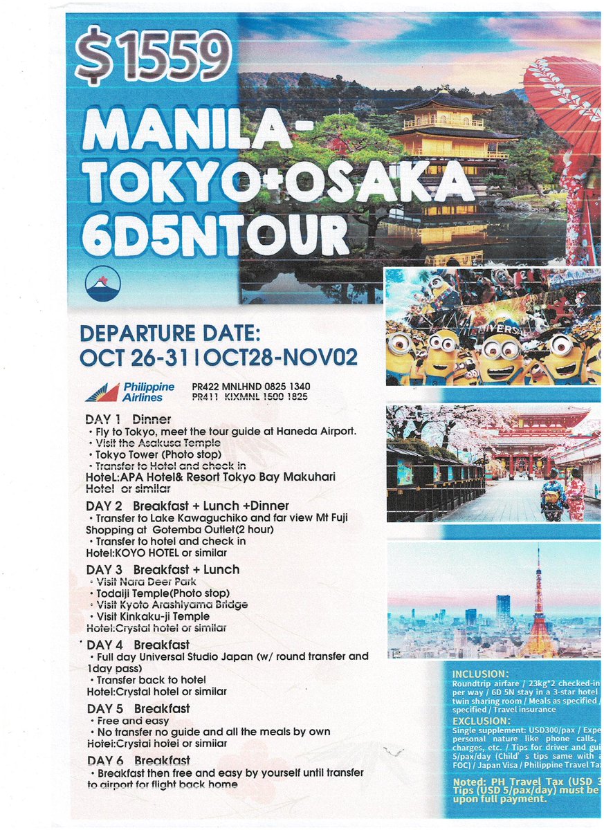 augustine_and's tweet photo. HURRY UP BOOK NOW!!
For Inquiries:
Feel Free to contact or email us.
St. Augustine Travel &amp; Tours
0922-887-6406; 044-766-3072/ 044-673-1639
Email: staugustinetravel@yahoo.com https://t.co/oBPCurWqjz