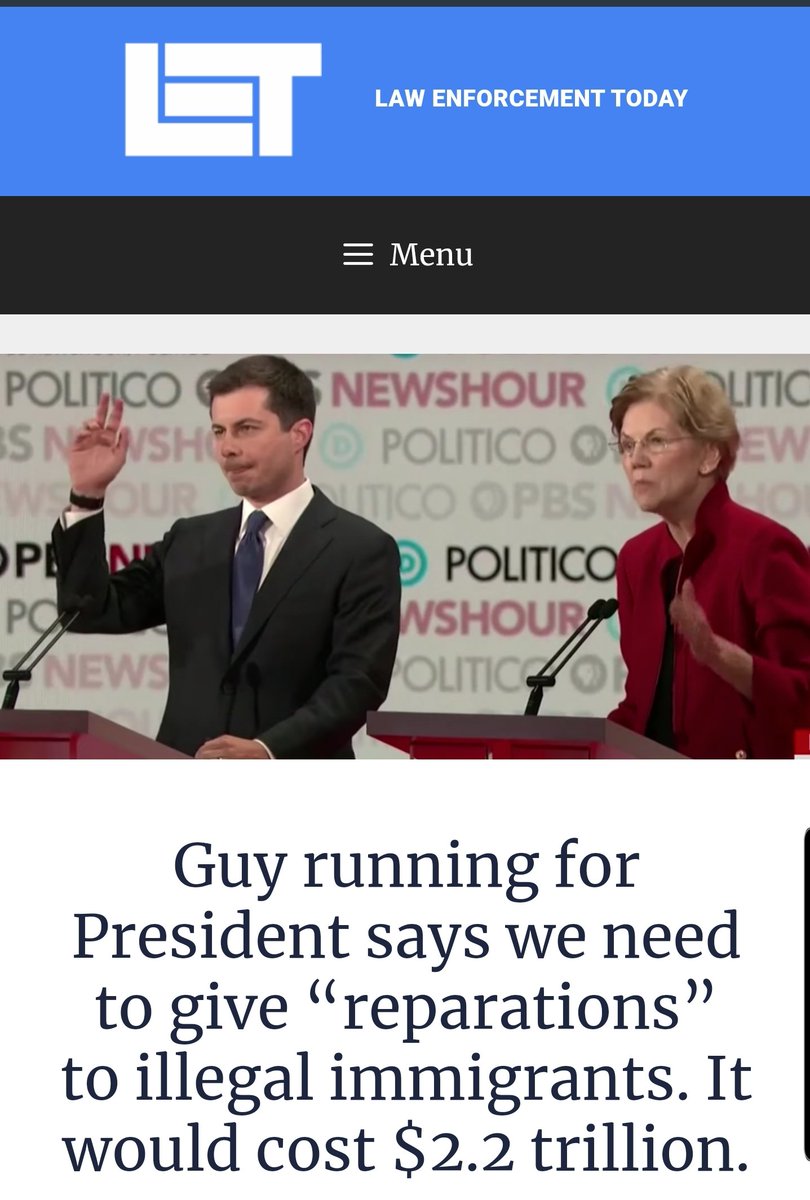 JBrisenio411's tweet photo. @mmpadellan Yay!!! Good riddance!
That clown had a $2.2 trillion dollar plan to give #Reparations to illegal immigrants who come here VOLUNTARILY, but not descendants of chattel slavery who have been systemically discriminated against for 400 years? #NeverButtigieg https://t.co/jyMSRU1pK1