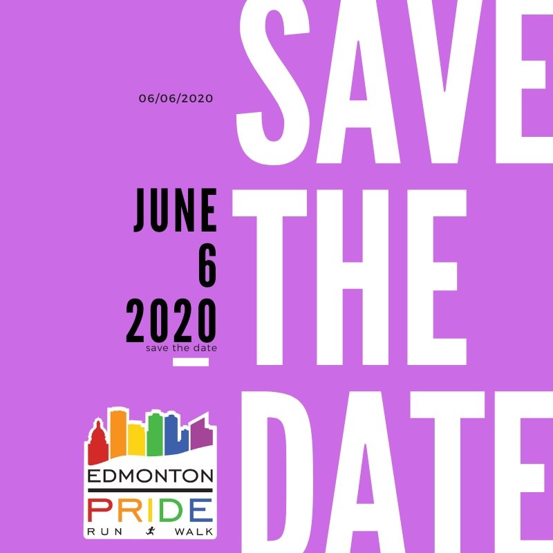Save the Date!⁠
⁠
This year's Edmonton Pride Run & Walk will take place on June 6, 2020. ⁠
⁠
Stay tuned for more details in the coming weeks!⁠
⁠
#yegpride #yegpriderun #yeg #yegrun