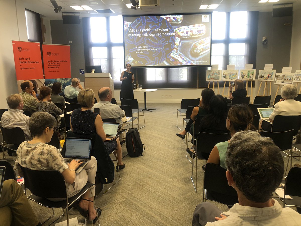 BroomAlex's tweet photo. @kennykatherine talks values and AMR, temporal myopia and the individualisation of everyday life #AMRSocialScience @Usyd_ssps https://t.co/yyvmc5dcN1