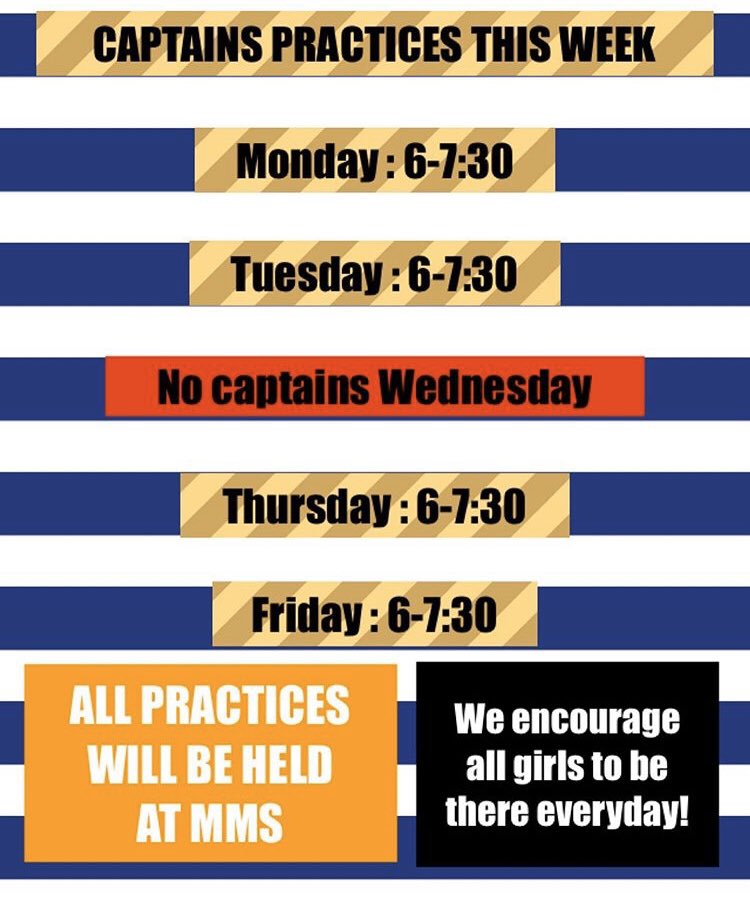 Only 8 days til the start of season so join us for our last week of captains practice🔜 #actionsoverexcuses