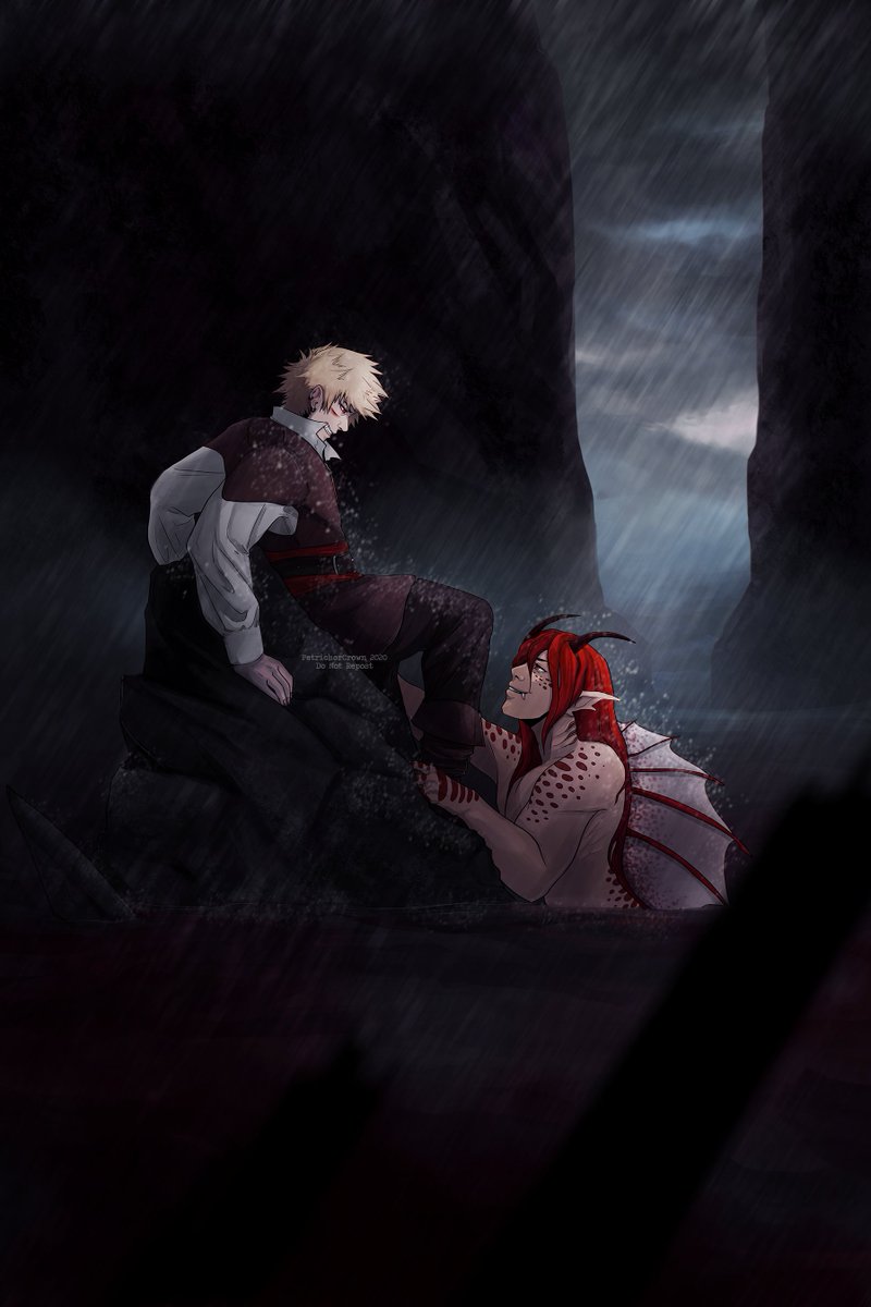 PetrichorCrown's tweet photo. I've been wanting to share this piece for so long! My contribution to @KrbkZine! #krbk #bnha #heroaca_a #kiribaku https://t.co/ZoLSyoxii2