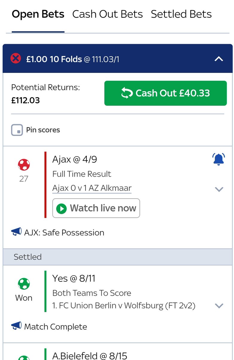 Come in Ajax 🤞 let this 10 fold come in 🙏 #Ajax